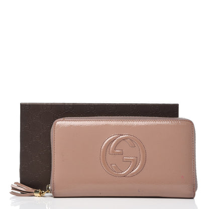 Gucci Patent Soho Zip Around Wallet Dark Cipria 8 of 17