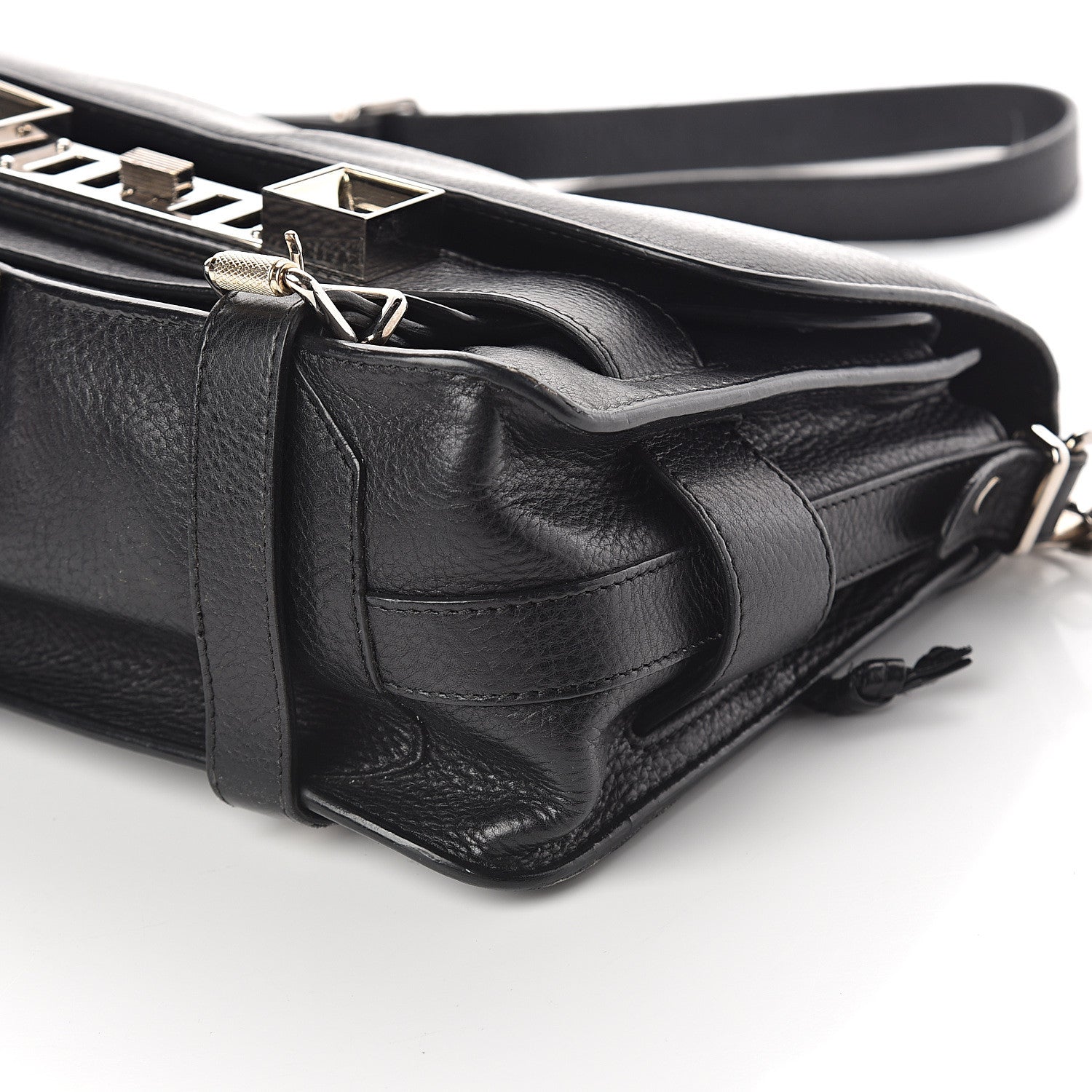 Proenza Schouler Pebbled Calfskin PS11 Classic Shoulder Bag Black 8 of 8