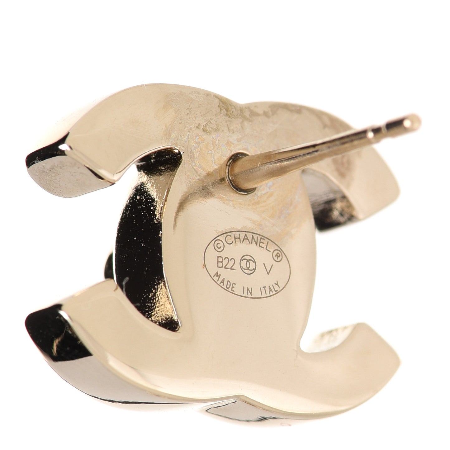 Metal CC Turnlock Earrings Gold