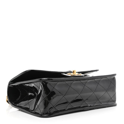 Chanel Patent Quilted Small School Memory Top Handle Flap Black 4 of 13