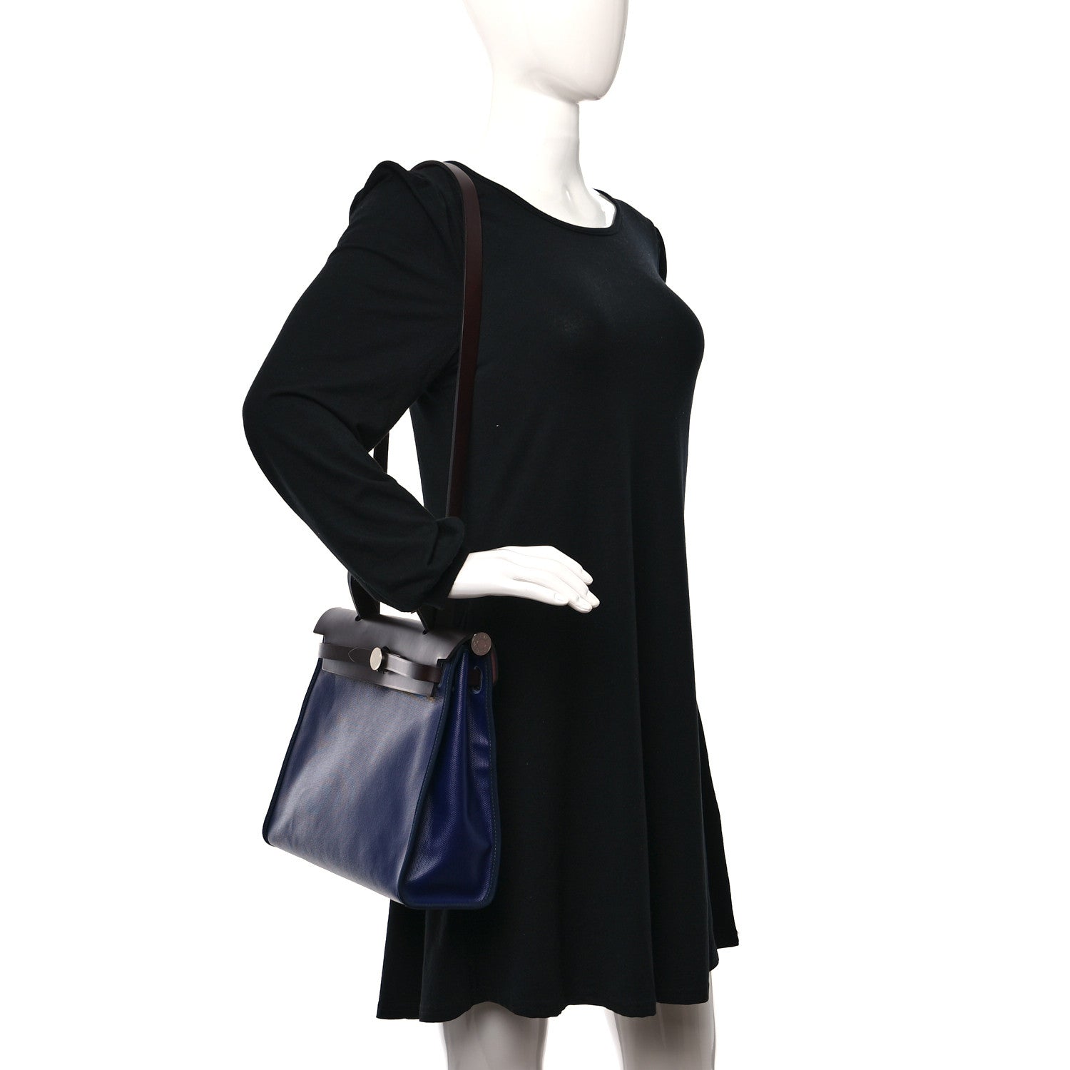 Hermes Toile H Berline Vache Hunter Herbag Zip PM 31 Bleu Encre Black 2 of 11