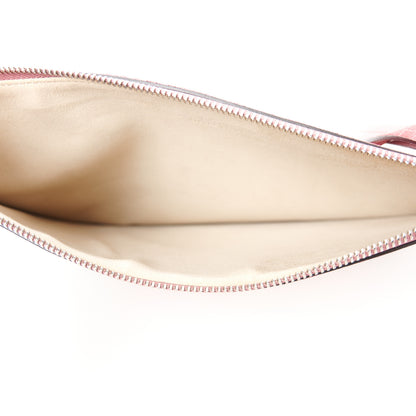 Gucci GG Supreme Monogram Blooms Suede Large Zip Pouch Beige Multicolor Dry Rose 5 of 7