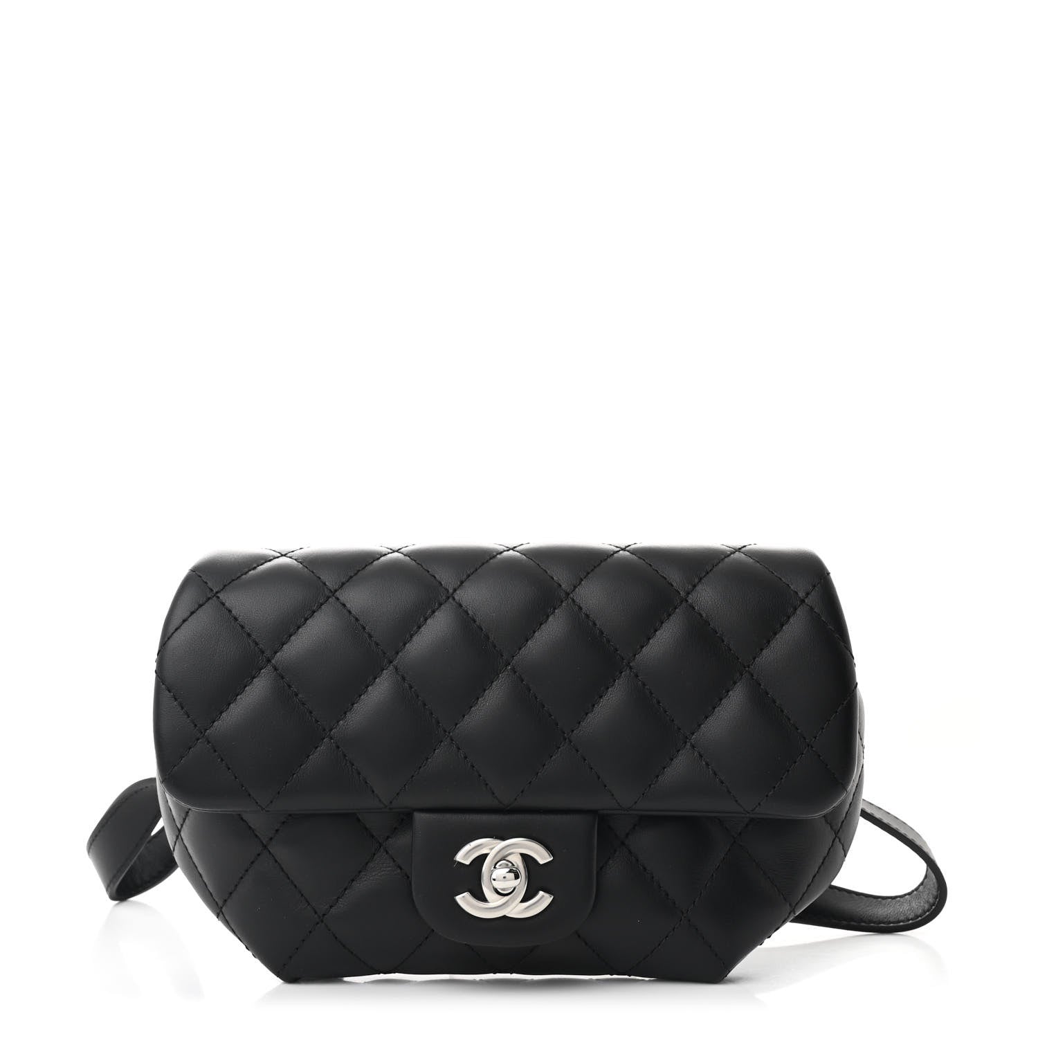 Chanel Calfskin Quilted CC Uniform Flap Belt Bag Black 1 of 11