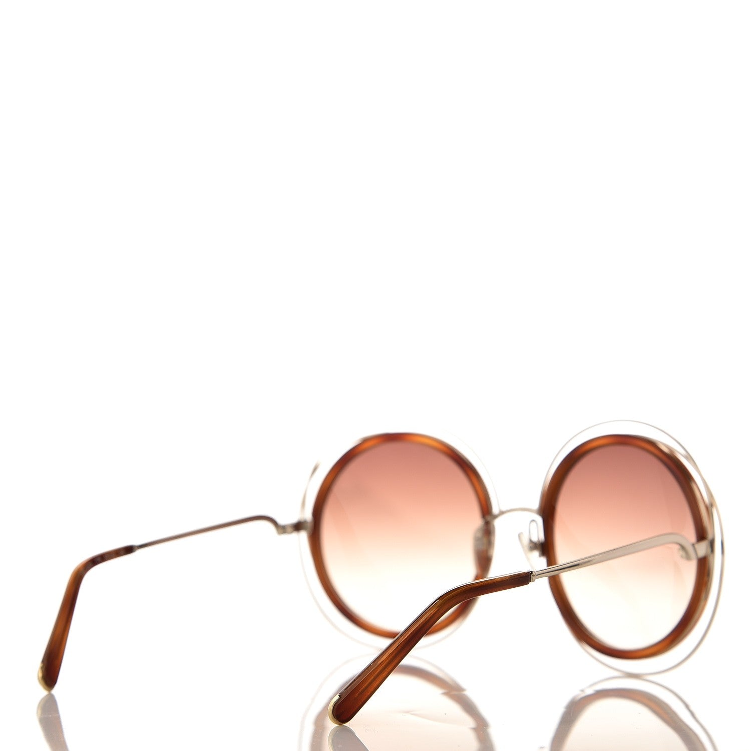 Chloe Oversized Round Carlina Sunglasses CE120S Gold Blonde Havana 4 of 7