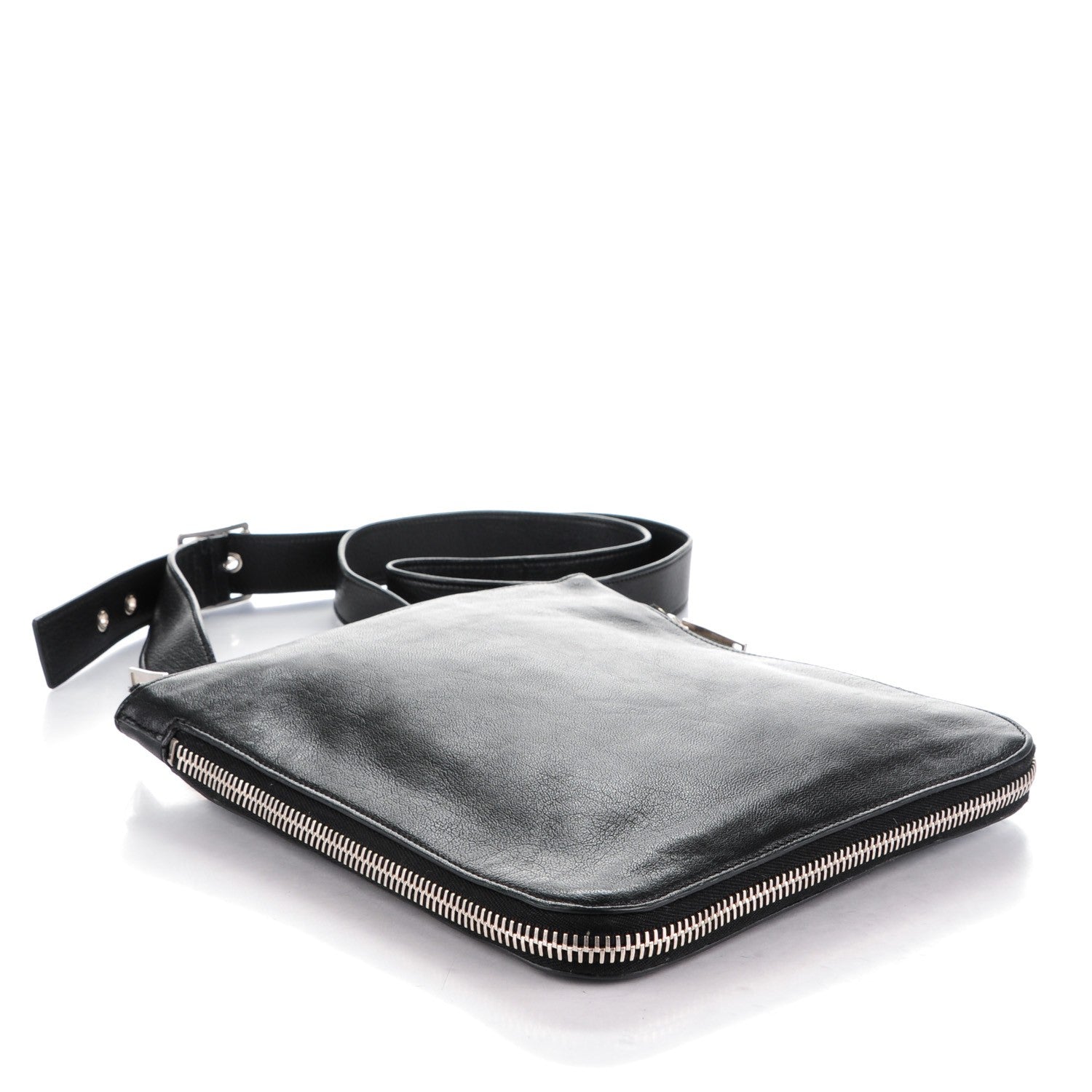 Saint Laurent Calfskin Zip Messenger Bag Black 4 of 6