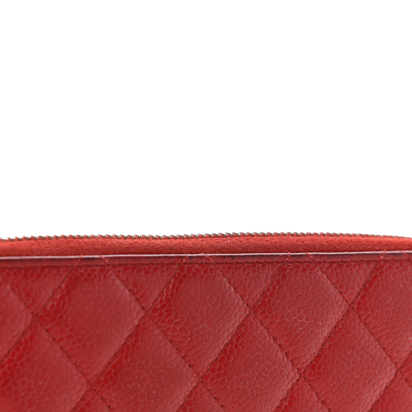 Caviar Quilted Large Gusset Zip Around Wallet Red