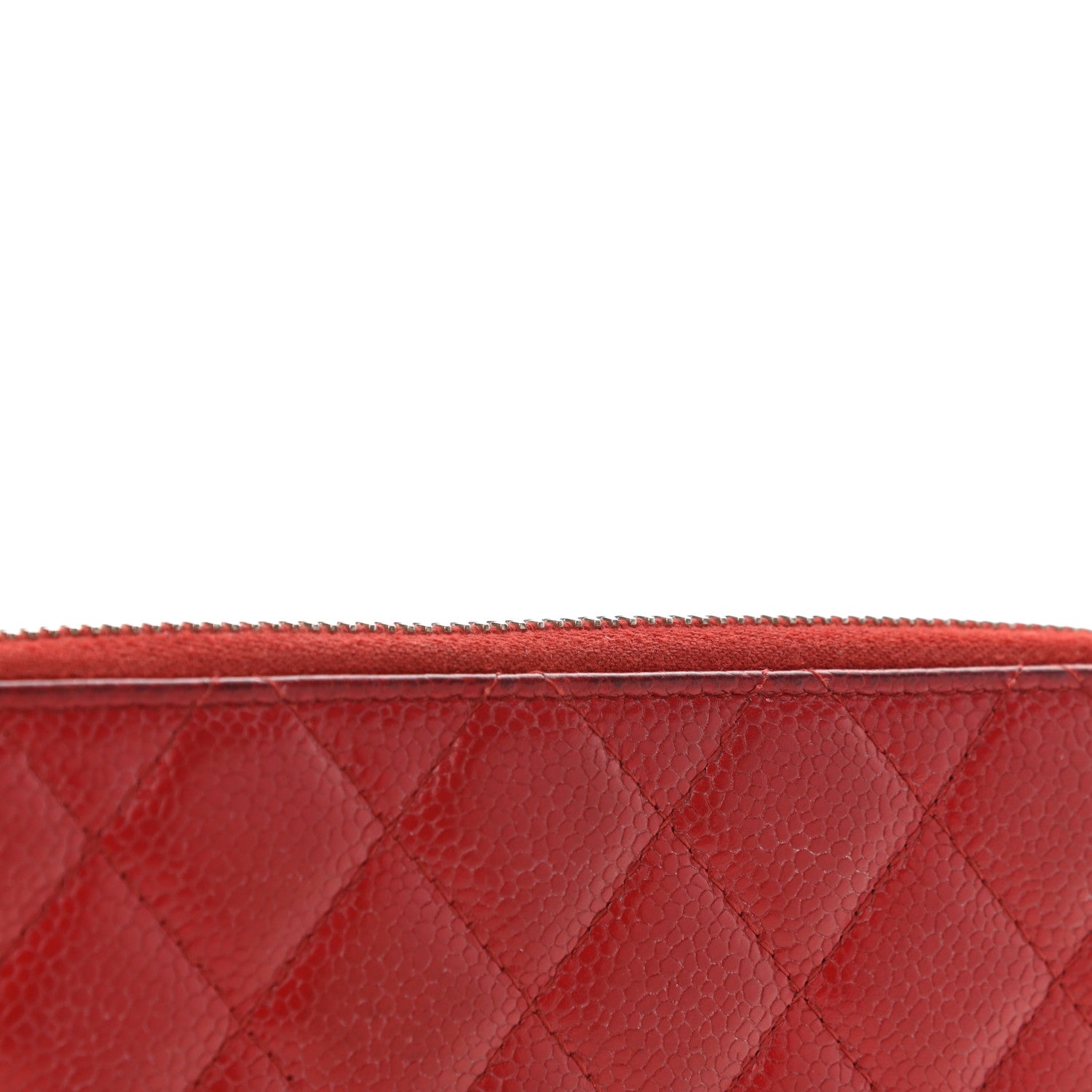 Chanel Caviar Quilted Large Gusset Zip Around Wallet Red 11 of 16