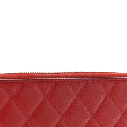 Chanel Caviar Quilted Large Gusset Zip Around Wallet Red 11 of 16