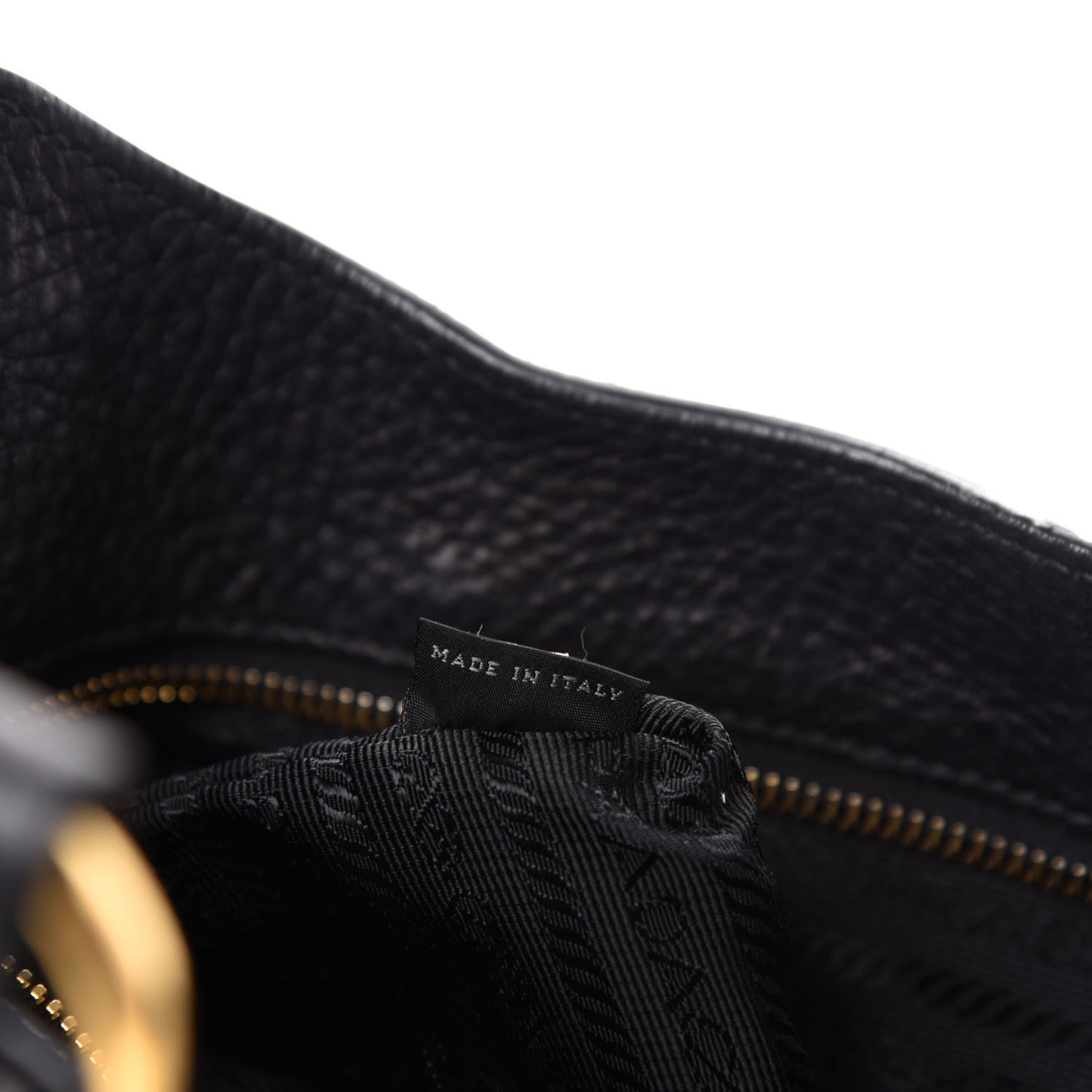 Prada Vitello Daino Pushlock Tote Black 9 of 11