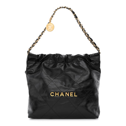Chanel Shiny Calfskin Quilted Small Chanel 22 Black 3 of 14