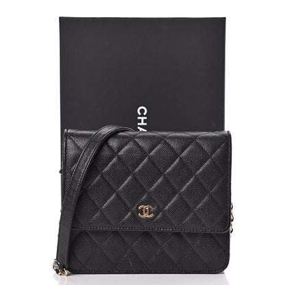 Chanel Caviar Quilted Square Wallet On Chain WOC Black 14 of 14