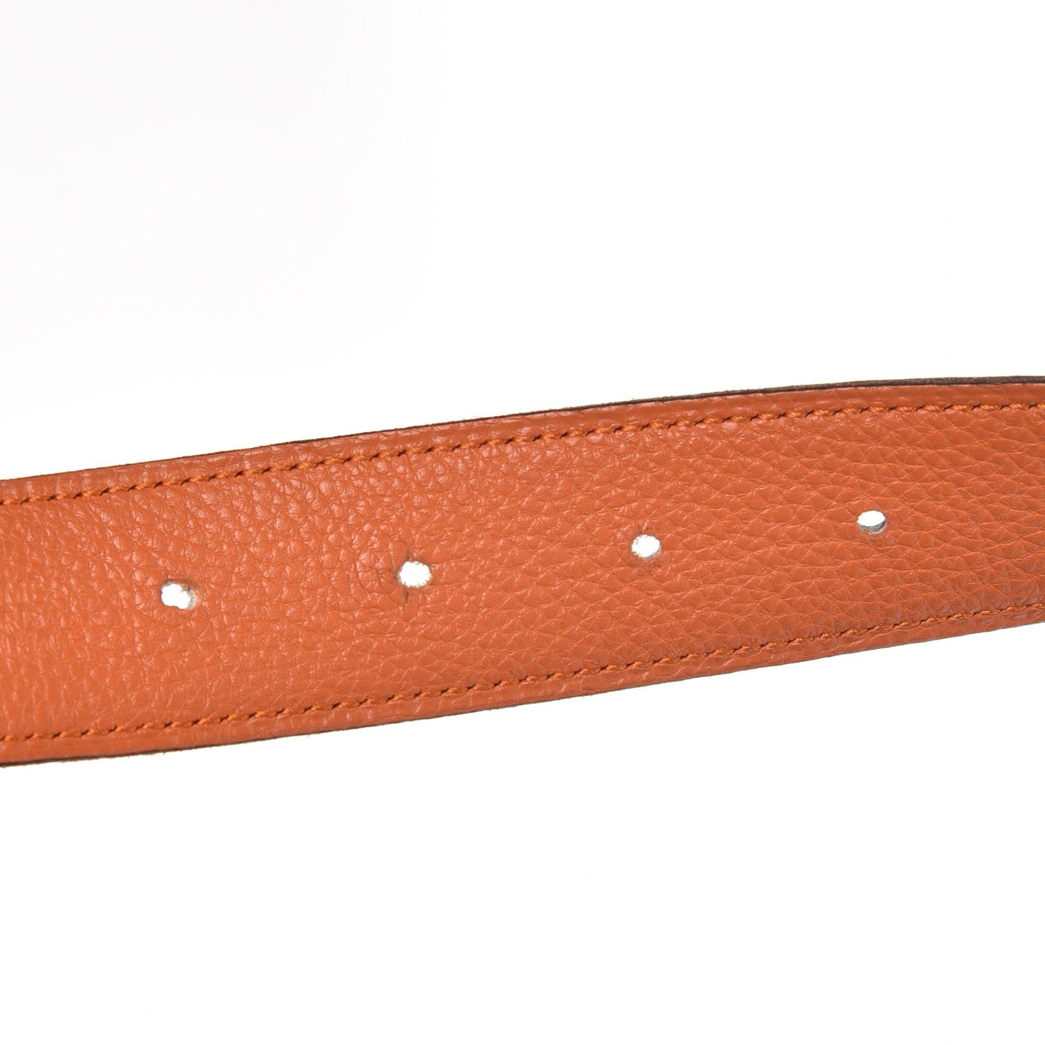 Hermes Box Togo 32mm H Belt 80 Black Orange 5 of 6