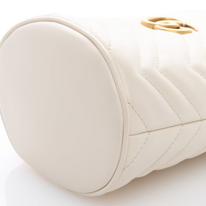 Gucci Calfskin Matelasse Mini GG Marmont 2.0 Bucket Bag White 8 of 8