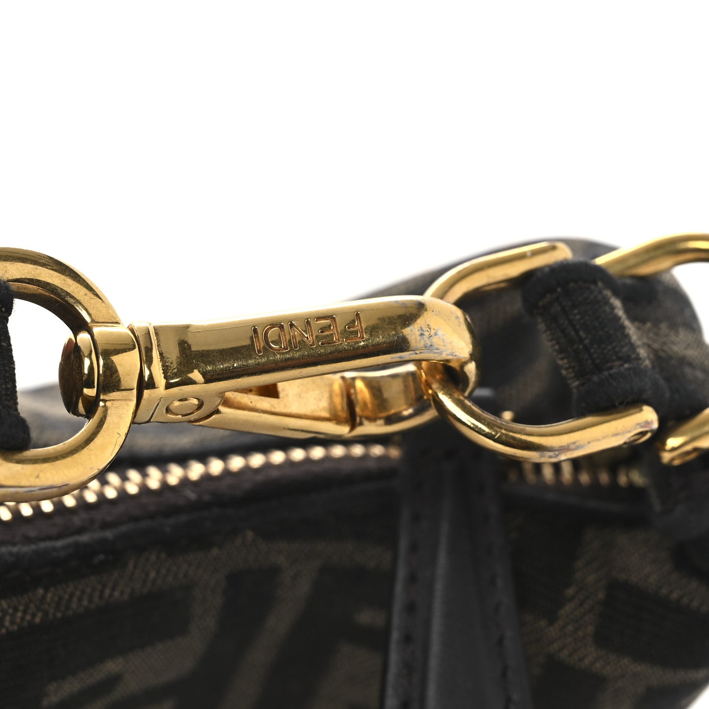 Fabric Jacquard FF 1974 Nano Fendigraphy Hobo Charm Tobacco Moro