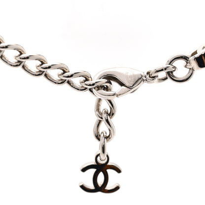 Chanel Metal CC Short Chain Necklace Silver 5 of 6