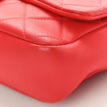 Chanel Lambskin Quilted Resin Bi-Color Chain Flap Bag Red 10 of 10