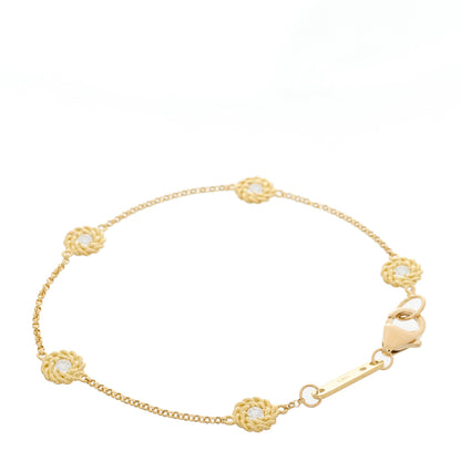 Roberto Coin 18K Yellow Gold Diamond Barooco Station Bracelet 2 of 4