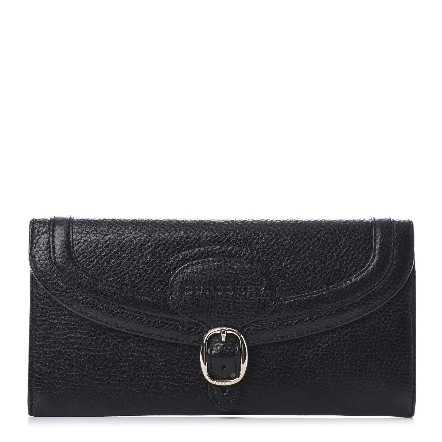 Grain Calfskin Continental Travel Wallet Black