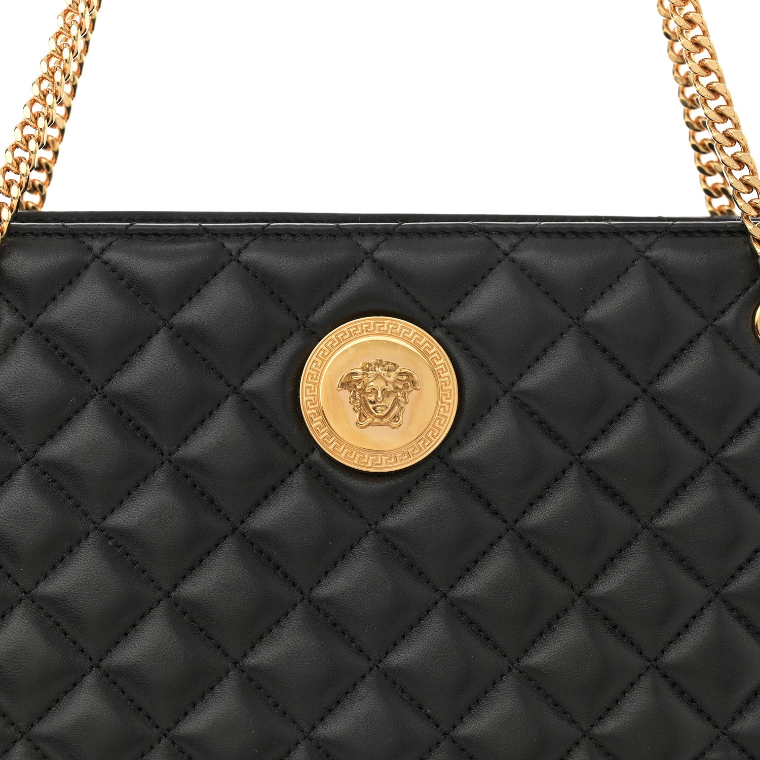 Versace Nappa Quilted Medusa Chain Bag Black 8 of 11