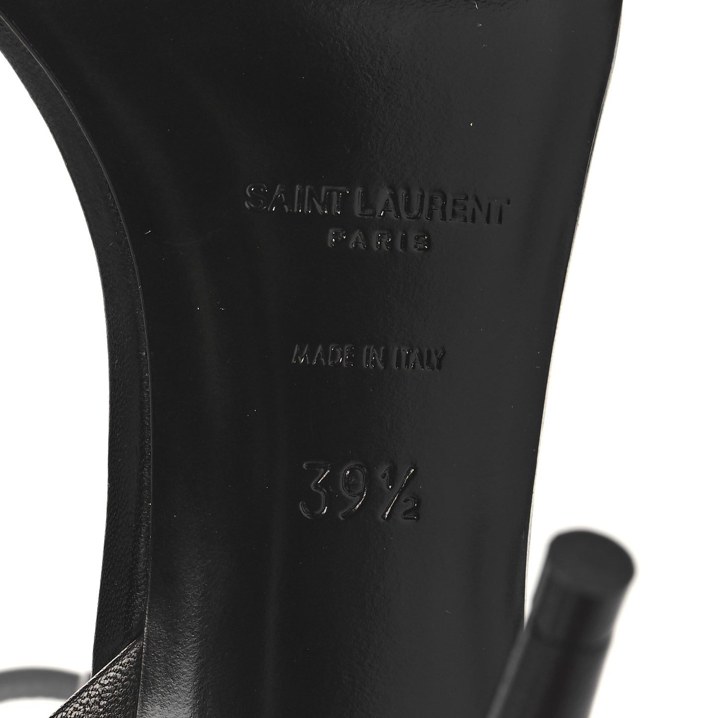 Calfskin Chain Ankle Strap Sandals 39.5 Black