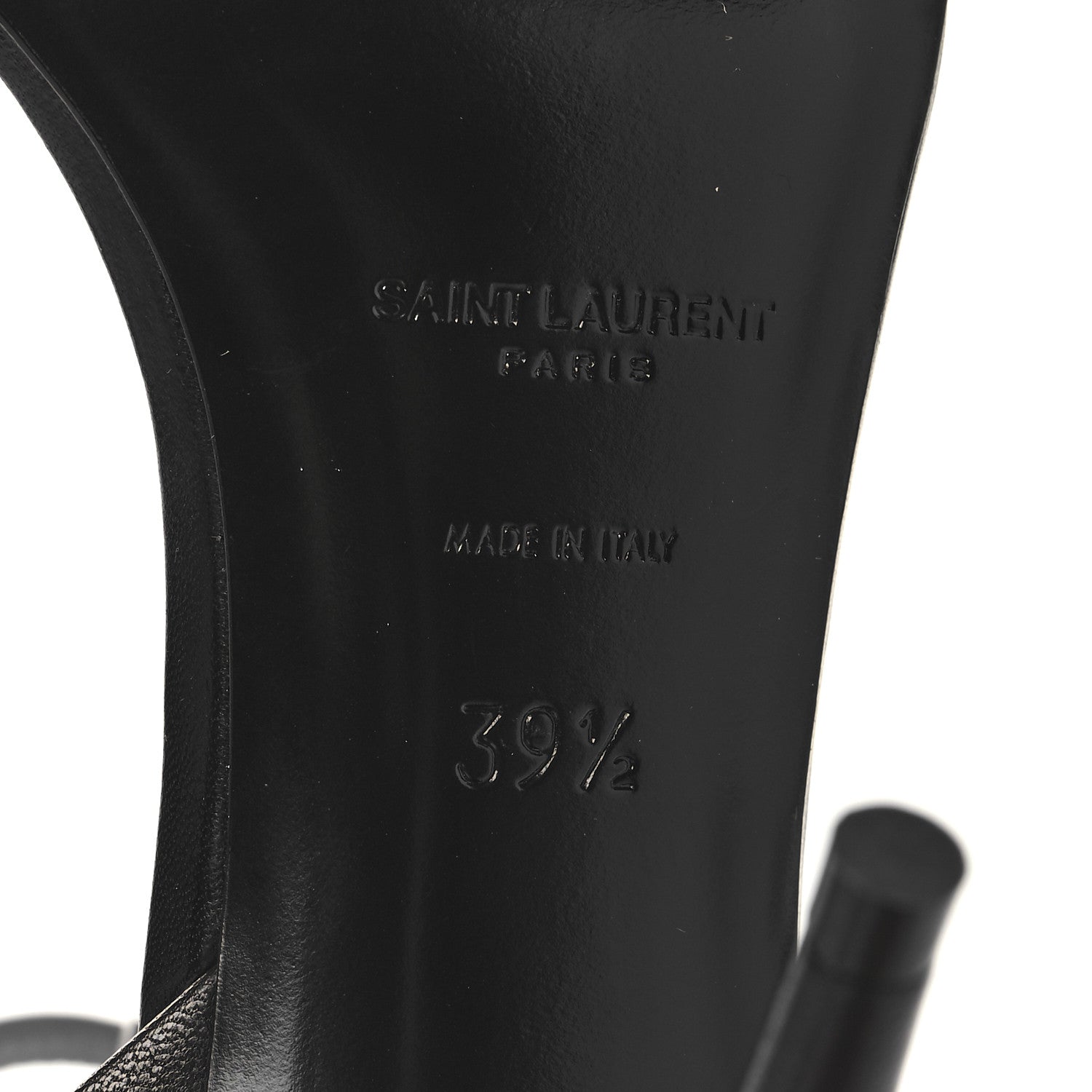 Saint Laurent Calfskin Chain Ankle Strap Sandals 39.5 Black 7 of 8