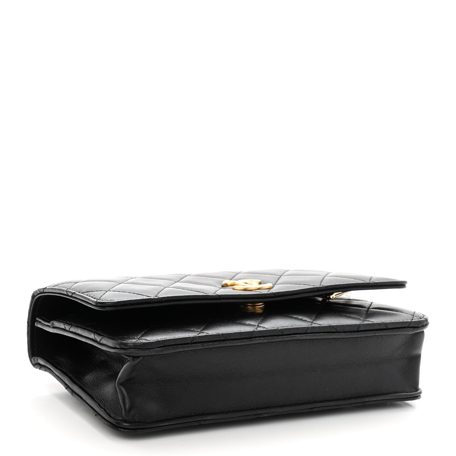 Chanel Lambskin Quilted Pick Me Up Wallet On Chain WOC Black 4 of 12