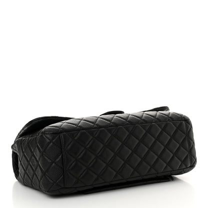Chanel Grained Calfskin Quilted Small XXL Travel Flap Bag Black 4 of 11
