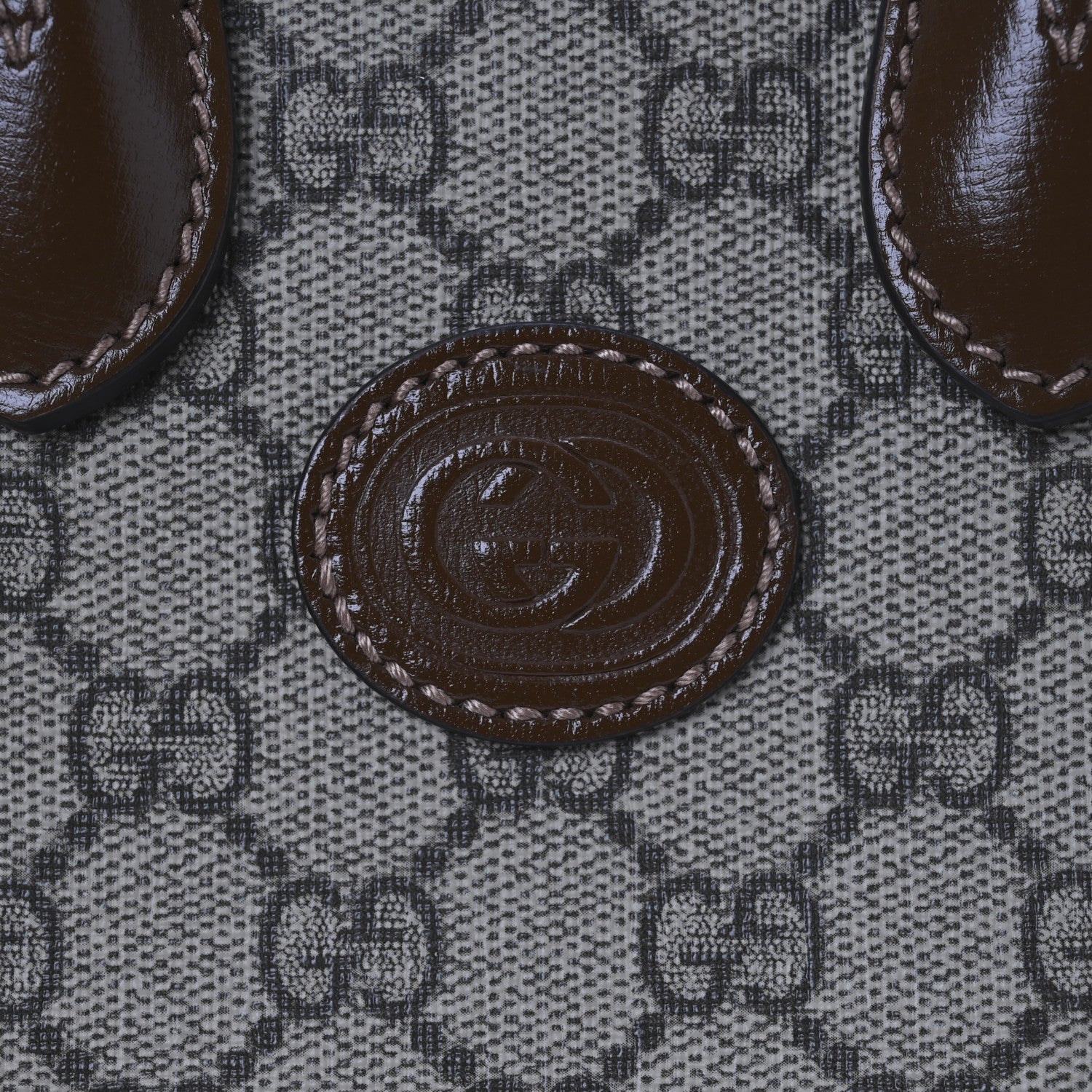 Gucci GG Supreme Monogram Azalea Calfskin Mini Retro Interlocking G Tote Bag Beige Ebony Brown Sugar 8 of 10