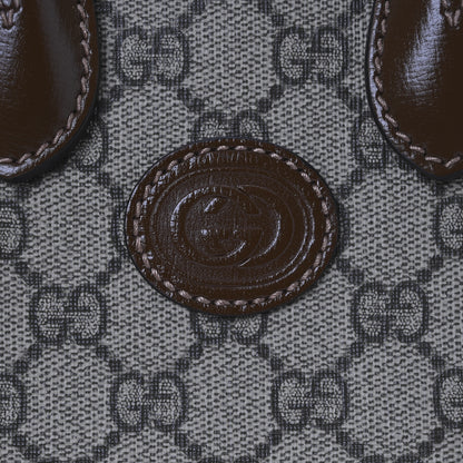 Gucci GG Supreme Monogram Azalea Calfskin Mini Retro Interlocking G Tote Bag Beige Ebony Brown Sugar 8 of 10