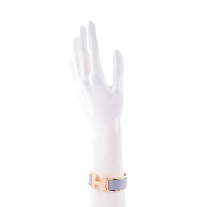Hermes Enamel Wide Clic Clac H Bracelet PM Bleu Lin 2 of 4