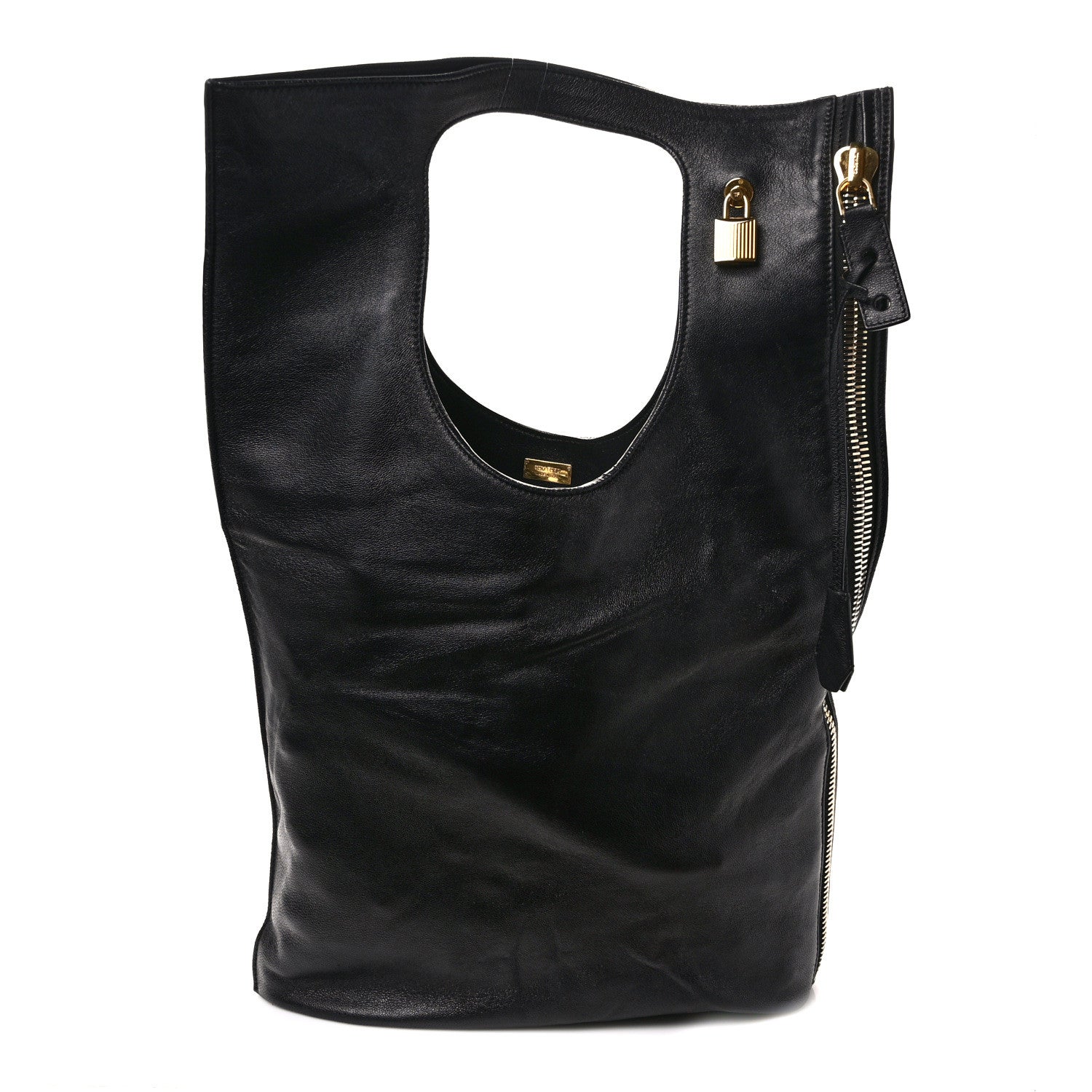 Tom Ford Ramskin Large Alix Padlock Zip Shoulder Bag Black 1 of 8