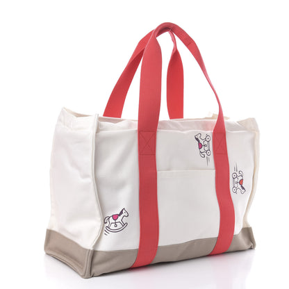 Hermes Cotton Canvas Adada Nappy Diaper Bag Rose Bougainvillier 4 of 11