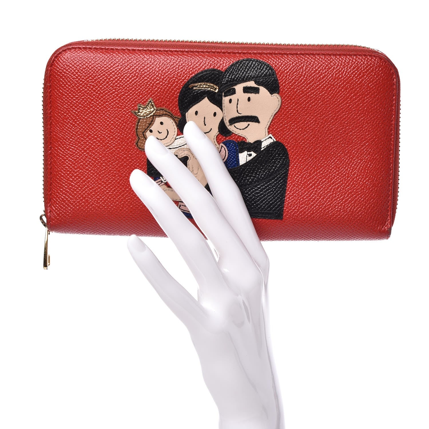 Dolce & Gabbana Dauphine Family Patch Zip Around Wallet Red 2 of 13