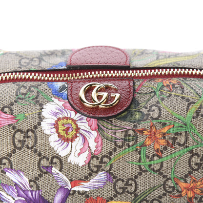 Gucci Soft GG Supreme Monogram Flora Calfskin Medium Ophidia Cosmetic Case Beige Ebony Multicolor Rosso 10 of 10