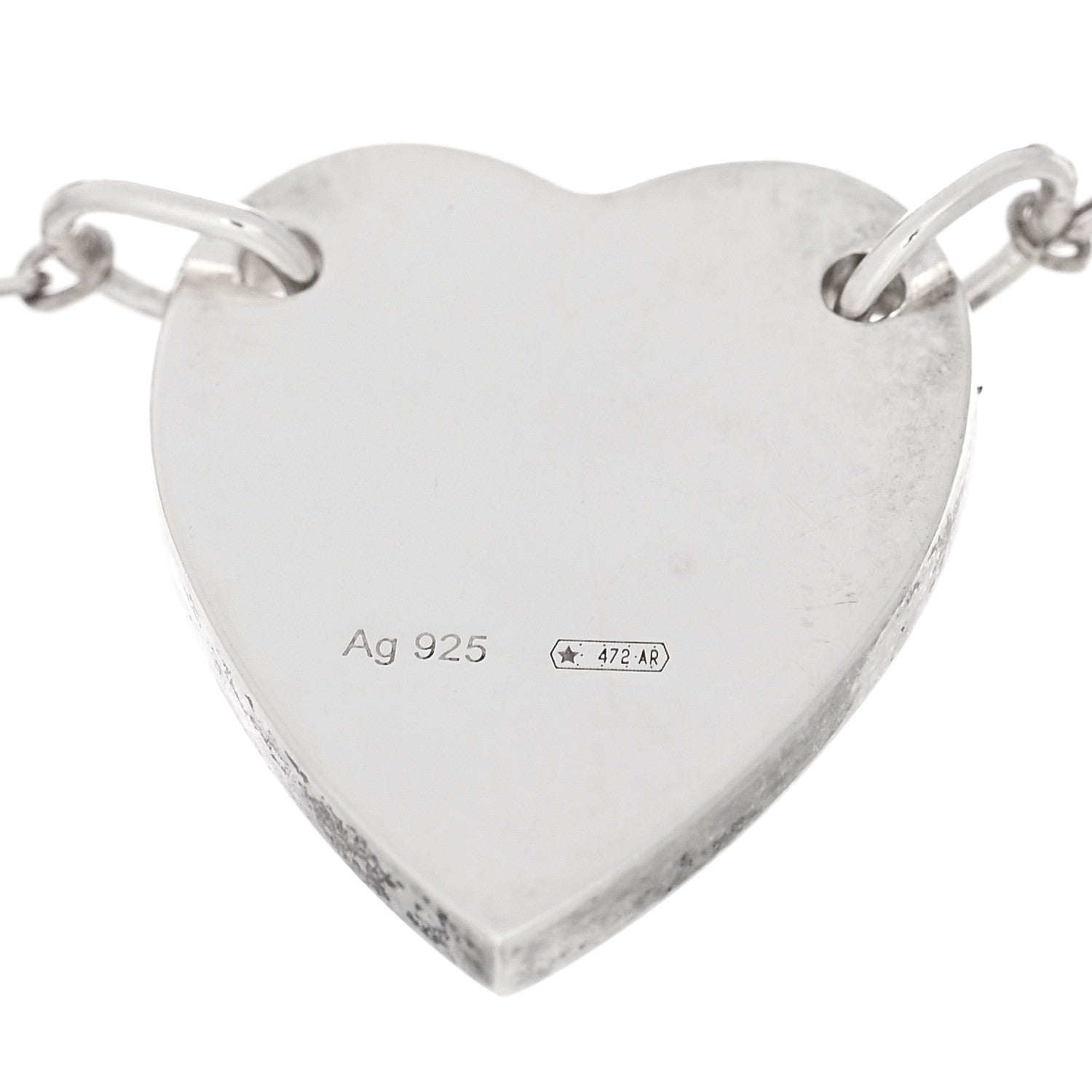 Gucci Sterling Silver Trademark Heart Bracelet 3 of 4