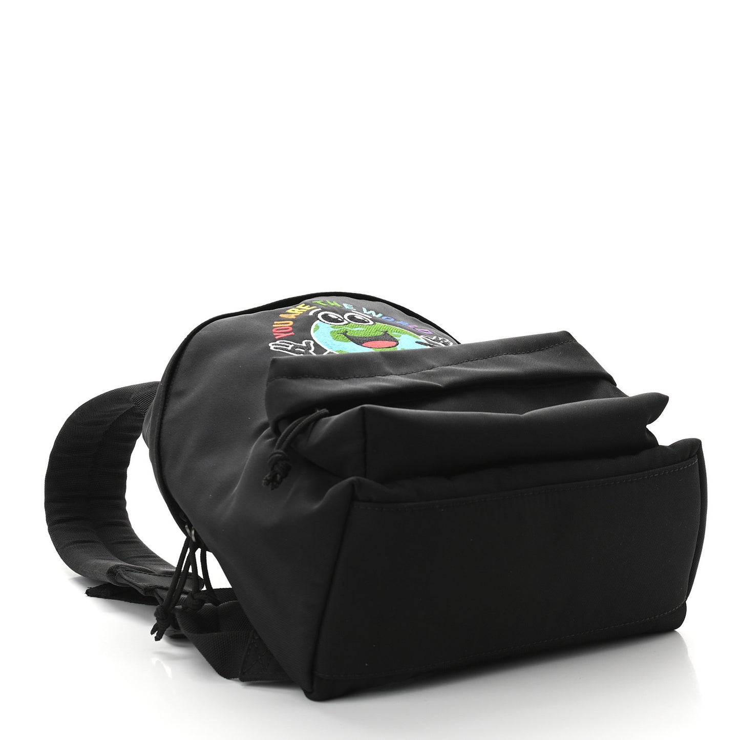 Nylon Embroidered You Are The World Explorer Backpack S Black