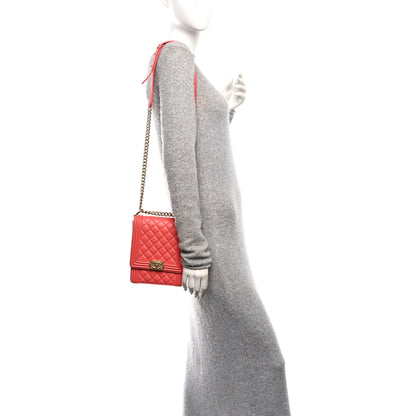 Chanel Calfskin Quilted North South Boy Flap Coral 2 of 10
