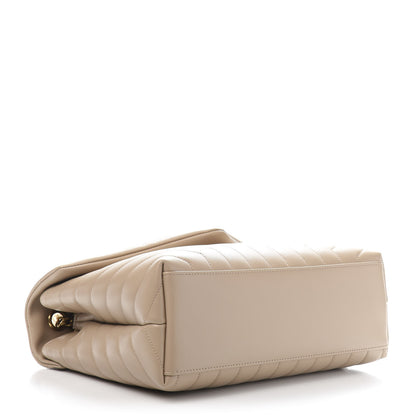 Saint Laurent Calfskin Y Quilted Monogram Medium Loulou Chain Satchel Nude Powder 4 of 12