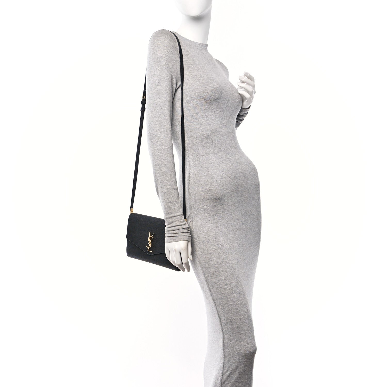 Saint Laurent Grain de Poudre Mini Uptown Crossbody Bag Black 2 of 13