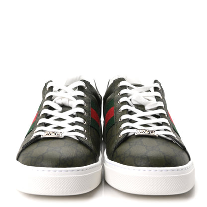 Gucci GG Supreme Monogram Web Mens New Ace Sneakers 9 Green 3 of 10