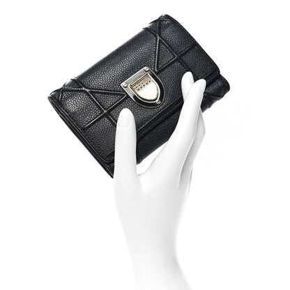 Christian Dior Grained Calfskin Cannage Diorama Elancee Wallet Black 2 of 10
