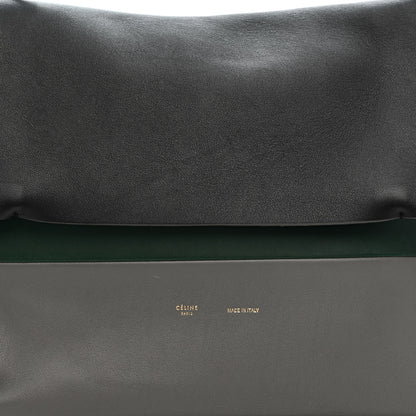 Celine Calfskin All Soft Shoulder Bag Black Grey Green 8 of 17