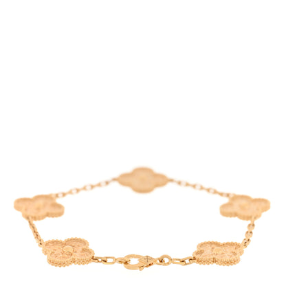 Van Cleef & Arpels 18K Yellow Gold 5 Motifs Vintage Alhambra Bracelet 2 of 3