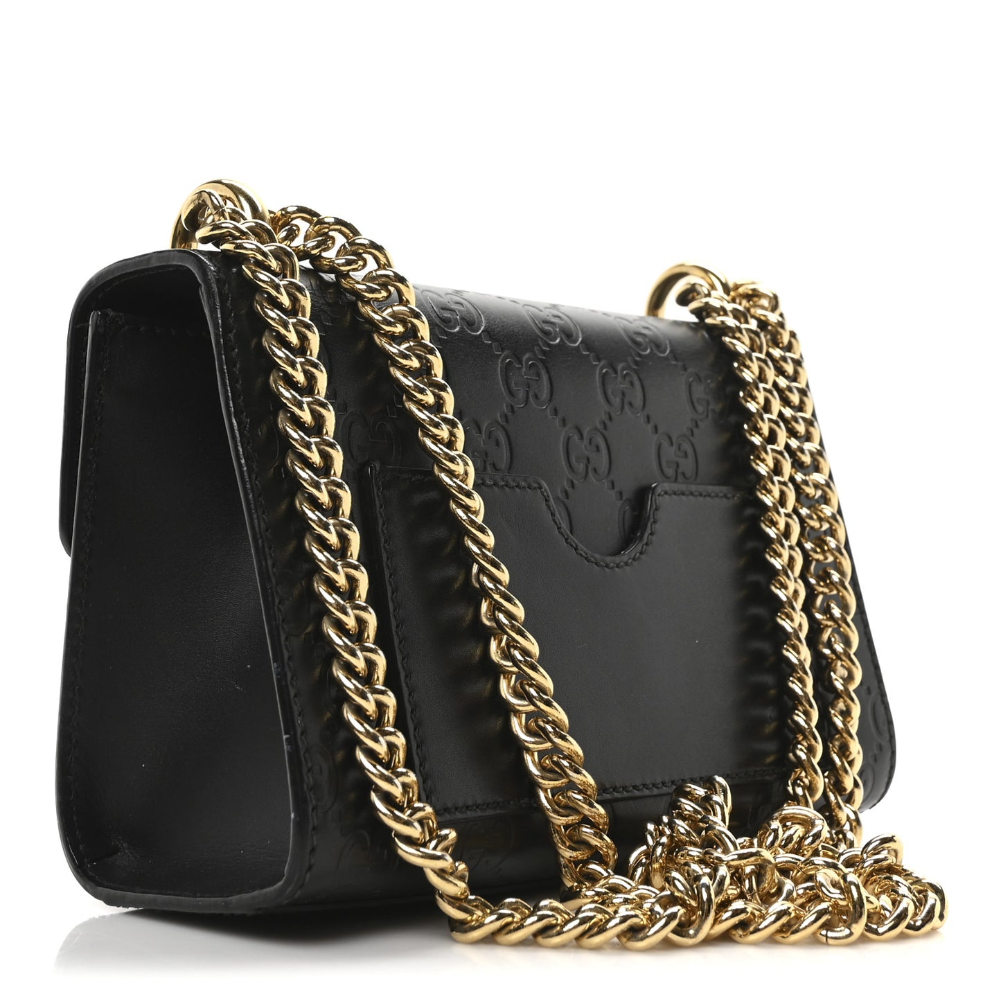 Guccissima Small Padlock Shoulder Bag Black