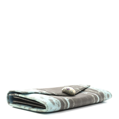 Bulgari Karung Calfskin Serpenti Forever Long Wallet Blue Brown 4 of 8