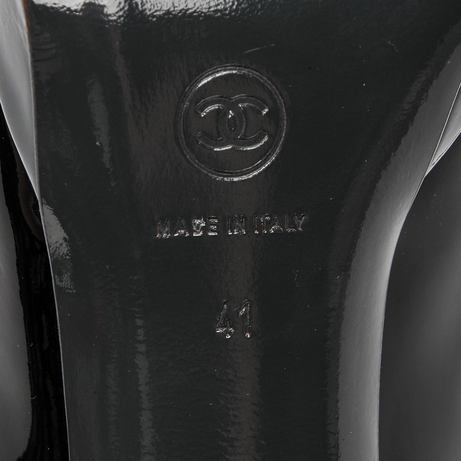 Chanel Patent Cap Toe Pumps 41 Black Grey 6 of 7