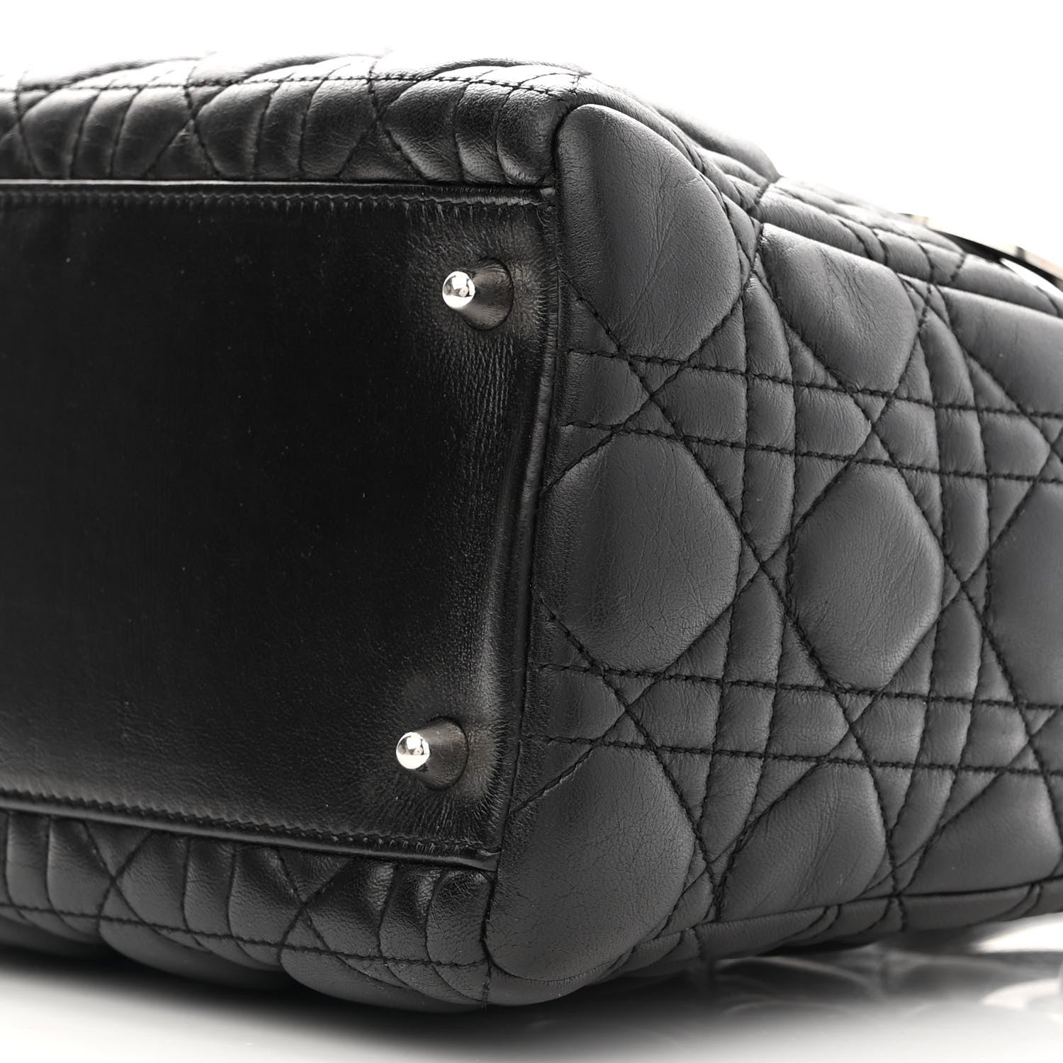 Christian Dior Lambskin Cannage Medium Lady Dior Black 10 of 11