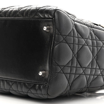 Christian Dior Lambskin Cannage Medium Lady Dior Black 10 of 11