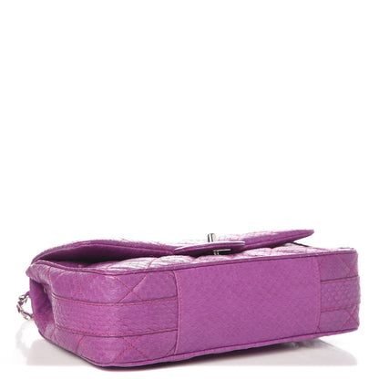 Chanel Elaphe Snakeskin Quilted Medium Easy Carry Flap Purple 4 of 10