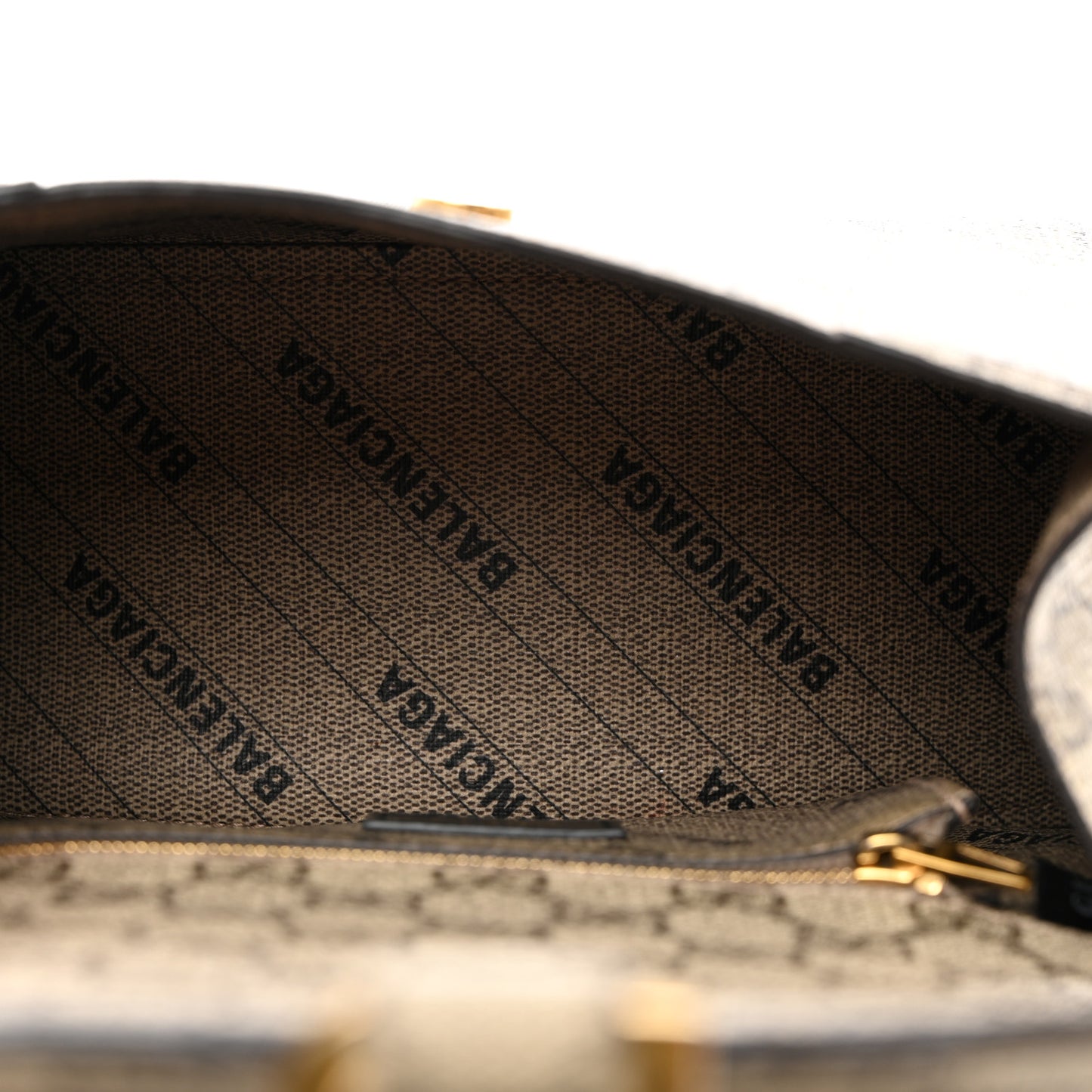 X GUCCI GG Supreme Monogram Small Hourglass Top Handle Bag Beige Ebony